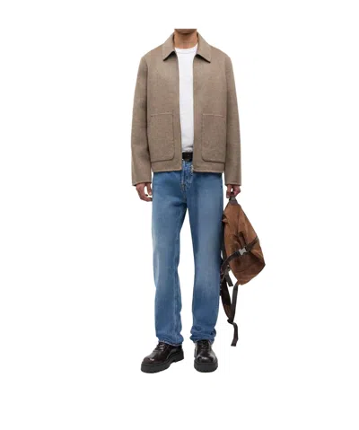 Samsoe & Samsoe Samsoe Samsoe Zip Front Wool Blend Jacket In Brown