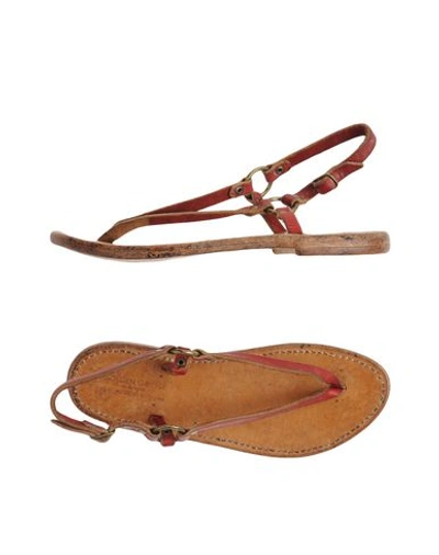 Kjacques Toe Strap Sandals In Maroon