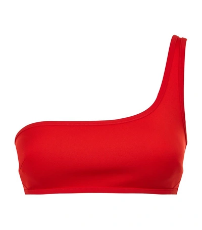 Shop Stella Mccartney Neoprene Mesh One Shoulder Bikini Top