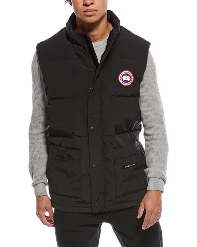 Canada Goose Charcoal Polyester Blend Freestyle Sleeveless Down Jacket In Black