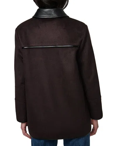 Bernardo Medium Wool-blend Coat In Brown