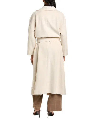 Pascale La Mode Doubled-breasted Belted Wool-blend Long Coat In Neutral