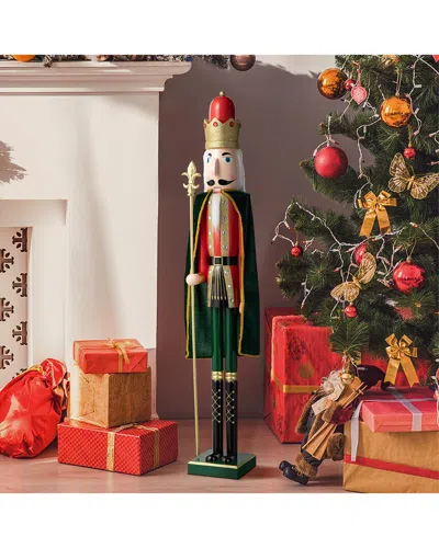 Glitzhome Handmade King Nutcracker In Black