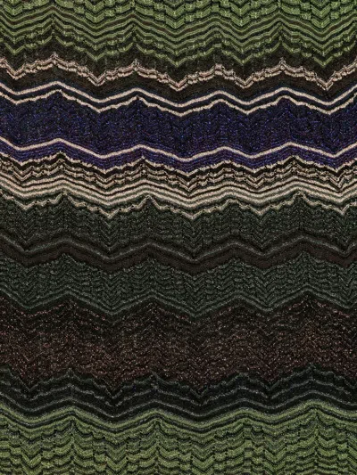 Missoni Zigzag-pattern Scarf In Black