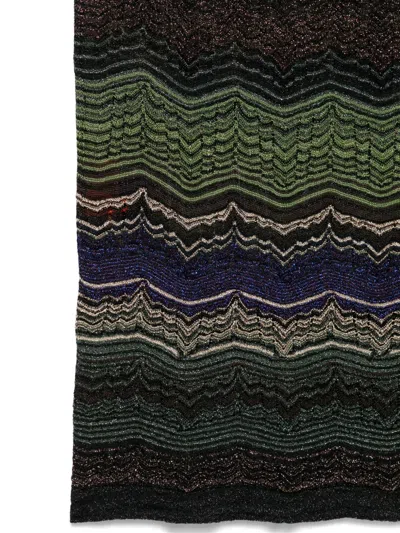 Missoni Zigzag-pattern Scarf In Black