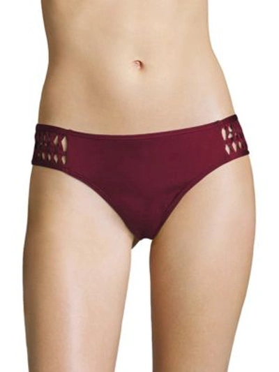 Kenneth Cole Tab Cutout Hipsters In Merlot