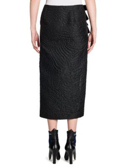Shop Fendi Bow-detail Cloqué Midi Skirt In Black