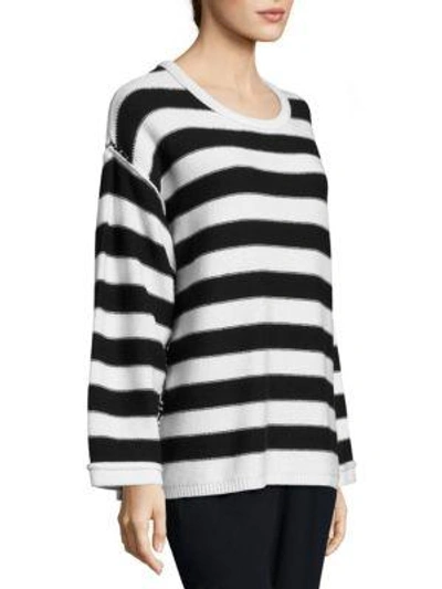 Shop Atm Anthony Thomas Melillo Oversized Merino Wool Sweater In Chalk Black