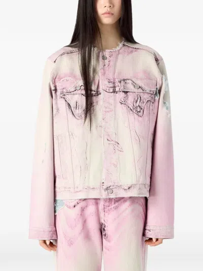 Camperlab Distressed-effect Denim Jacket In Purple