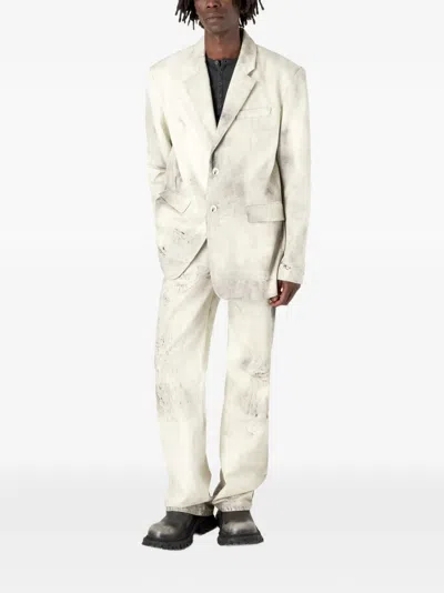 Camperlab Distressed-effect Single-breasted Blazer In Gray