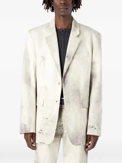 Camperlab Distressed-effect Single-breasted Blazer In Gray