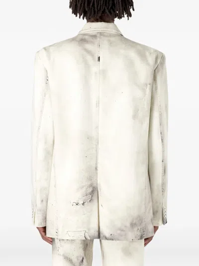 Camperlab Distressed-effect Single-breasted Blazer In Gray