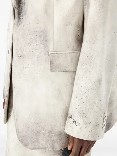 Camperlab Distressed-effect Single-breasted Blazer In Gray