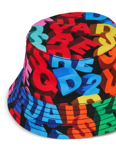 Dsquared2 Logo-print Bucket Hat In Multi