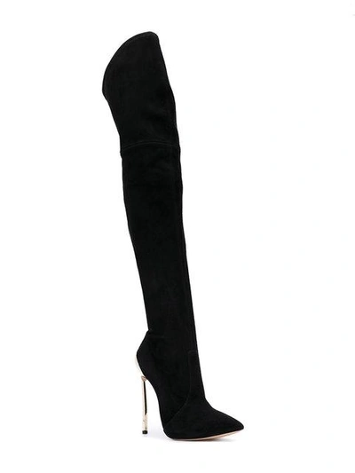 Shop Casadei Techno Blade Thigh-length Boots In Black
