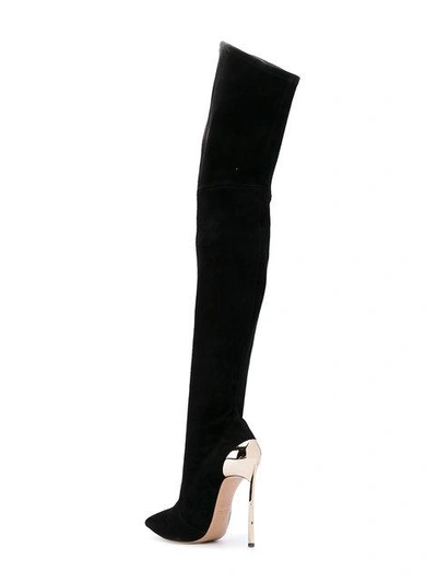 Shop Casadei Techno Blade Thigh-length Boots In Black