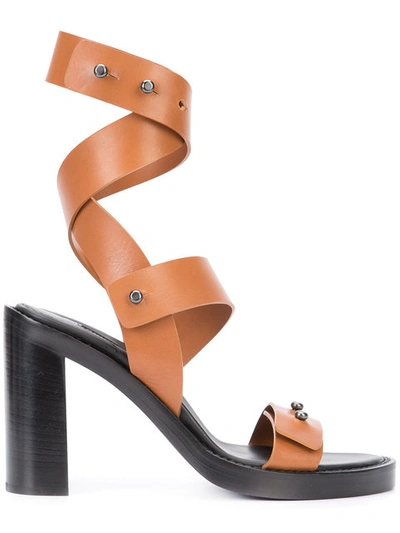Ann Demeulemeester Strappy Sandals In Brown