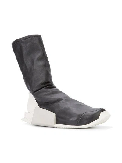 Shop Rick Owens Contrast Heel Sneakers