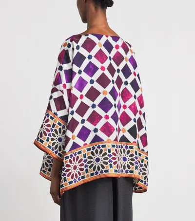 Eskandar Silk Printed Top In Multi