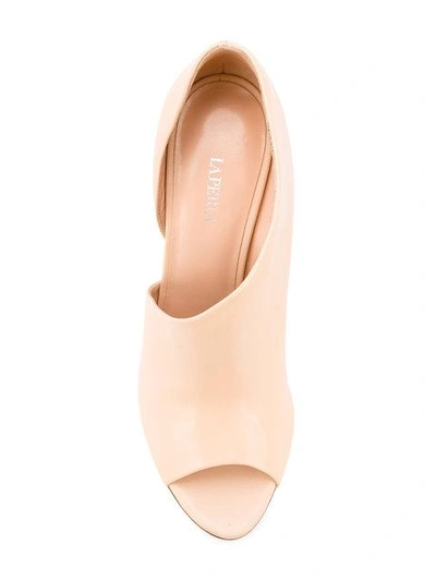 Shop La Perla Open Toe Heel Booties - Nude & Neutrals