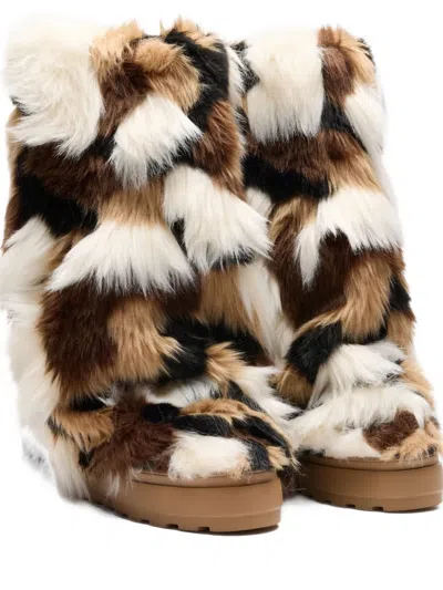 Casadei Husky Patchwork Boots In Multi