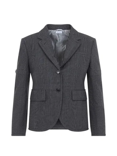 CHECK-PATTERN BUTTON-UP BLAZER
