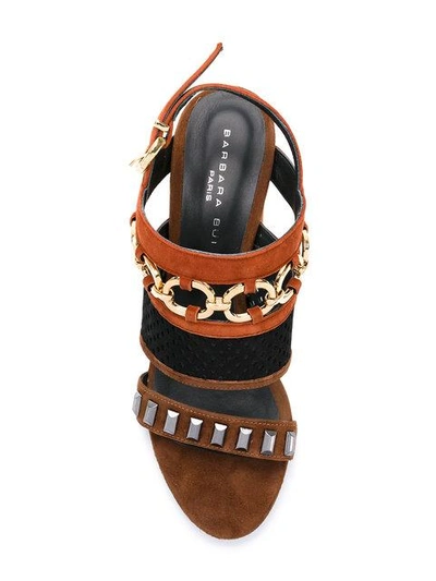 Shop Barbara Bui Chain Detail Sandals In Brown