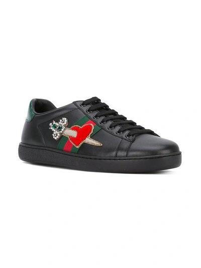 Shop Gucci Ace Embroidered Low-top Sneakers