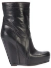 Rick Owens Platform Wedge Boots In Black