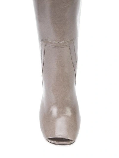 Shop Rick Owens Cantilevered Boots In Neutrals