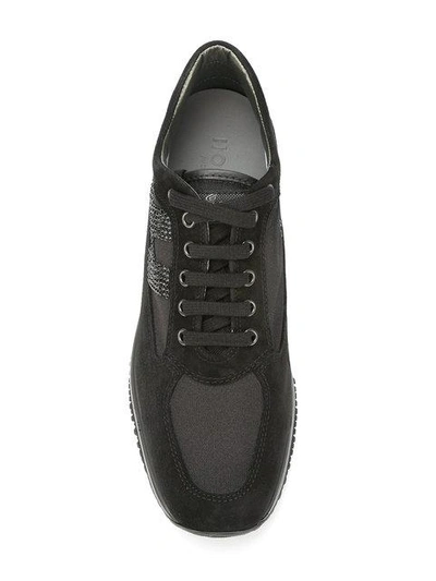 Shop Hogan Interactive Crystal Logo Sneakers In Black