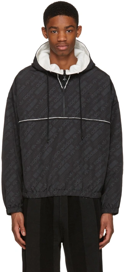 Shop Adidas Originals By Alexander Wang Black Windbreaker Jacket