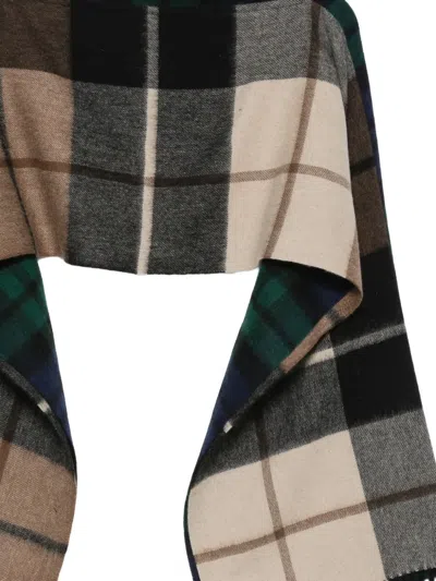 Frenken Check-pattern Fringed Top In Multi