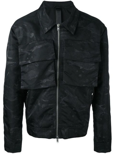 Shop Odeur 'box' Camouflage Jacket In Black