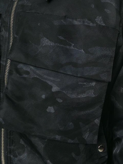 Shop Odeur 'box' Camouflage Jacket In Black