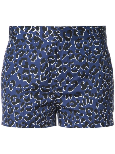 Barbara Bui Leopard Print Shorts - Blue