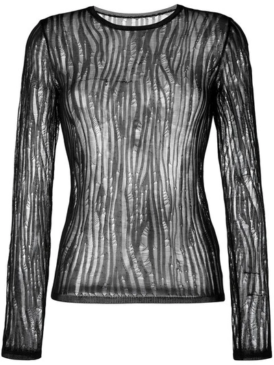 Saint Laurent Velour Metallic Sweatshirt In Nero