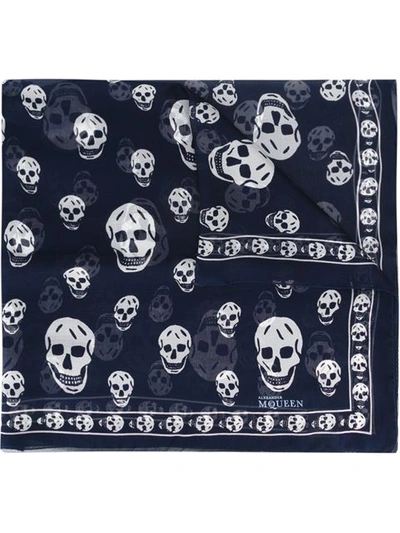 Alexander Mcqueen Skull Print Scarf In Fo Skull 104x120