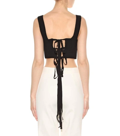 Shop The Row Drew Cotton-blend Knitted Crop Top In Black