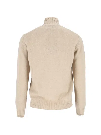 Settefili Cashmere Check-patterned Sweater In Neutral