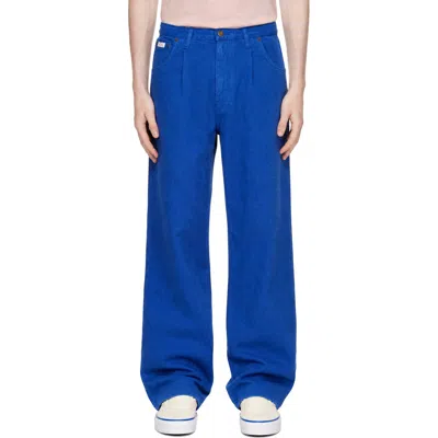 Noah ブルー ブラッシュド デニム タック ジーンズ In Blue