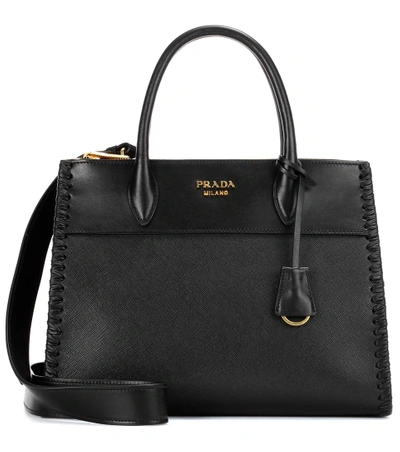 Shop Prada Paradigme Saffiano Leather Handbag In Eero