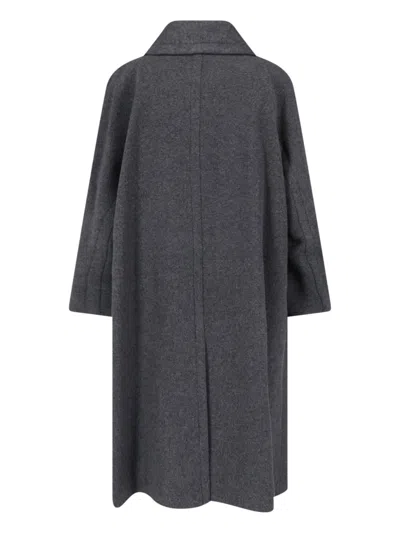 Low Classic Concealed-fastening Wool-blend Jacket In Gray