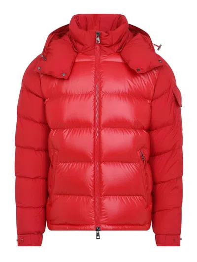 Moncler Maya Jacket Quilted Nylon Down Jacket In Red