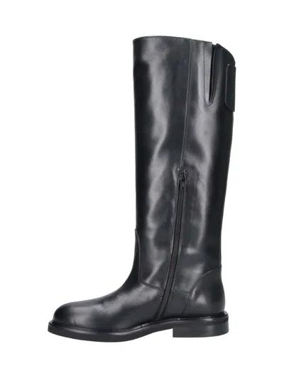 Poeve Touch-strap Knee-high Boots In Black