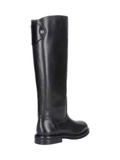 Poeve Touch-strap Knee-high Boots In Black