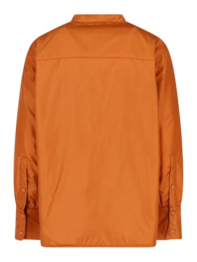 Aspesi Orange Button-up Technical Fabric Jacket In Orange