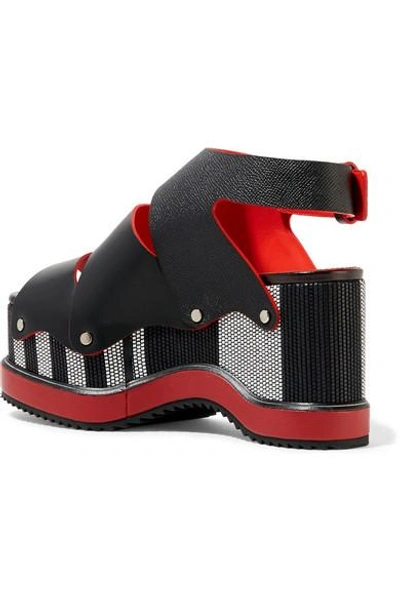 Proenza Schouler Woven Leather Platform Sandals In Black | ModeSens