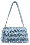 MIU MIU SWIMMING EMBELLISHED APPLIQUÉD LEATHER SHOULDER BAG