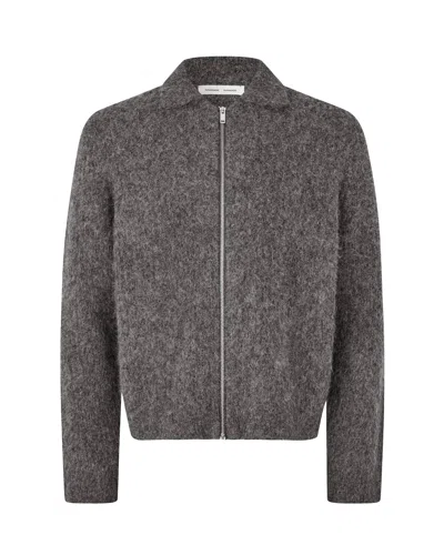 Samsoe & Samsoe Samsoe Samsoe Zip-front Alpaca-blend Cardigan In Animal Print